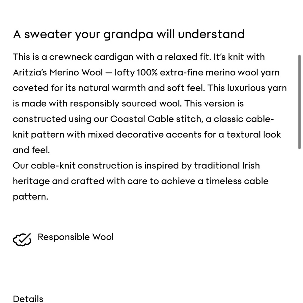 Heritage Merino Wool Crew Cardigan - Picture 6 of 6